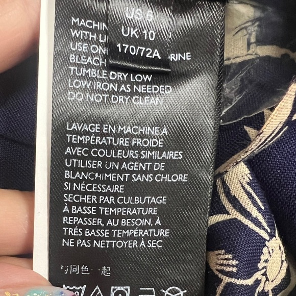 Urban Outfitters Breezy Floral Navy Relaxed Fit Diane Paperbag Wide Leg Pant - Picture 9 of 15